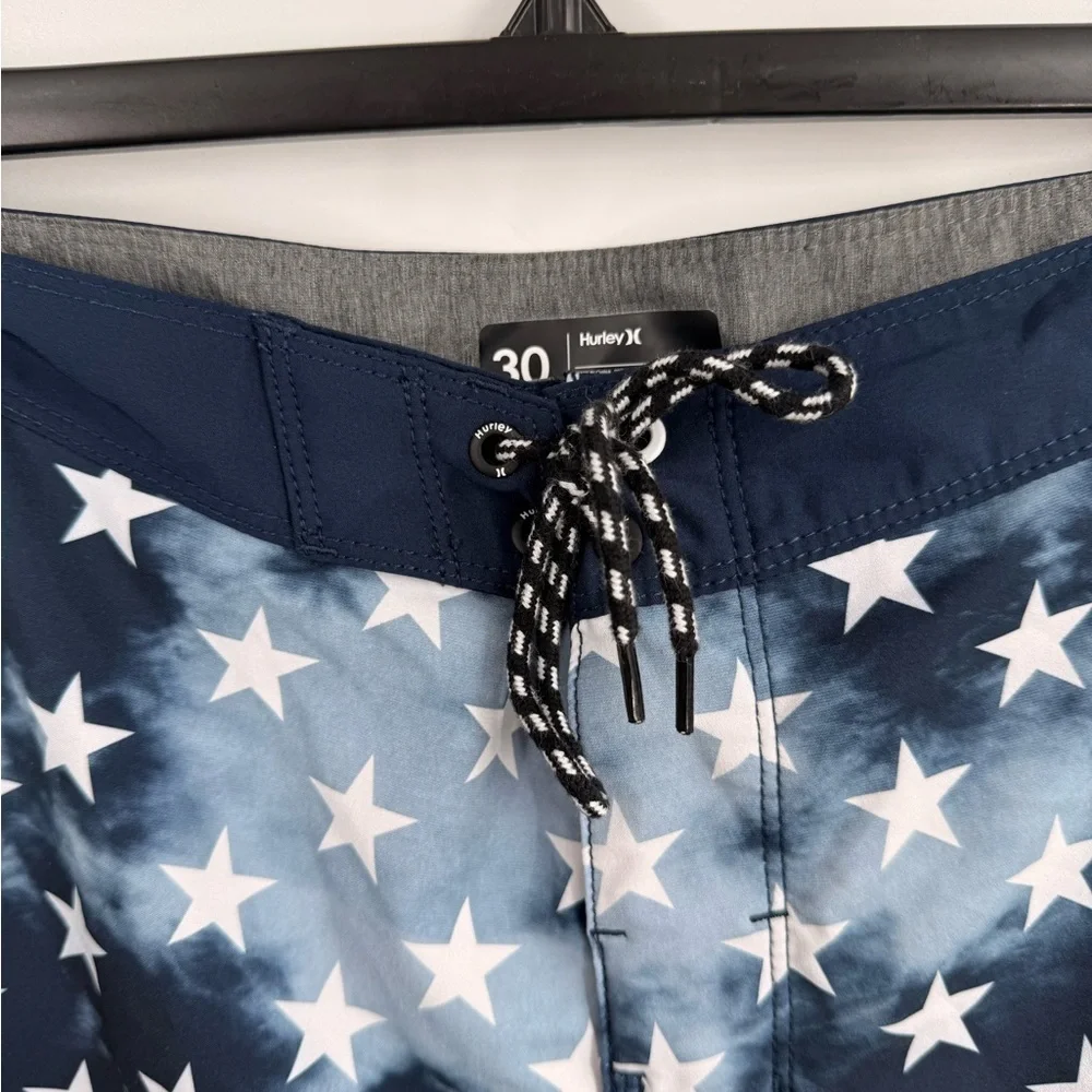 Hurley Phantom Board Shorts Mens 30 Stars and Stripes USA Drawstring Pocket Surf